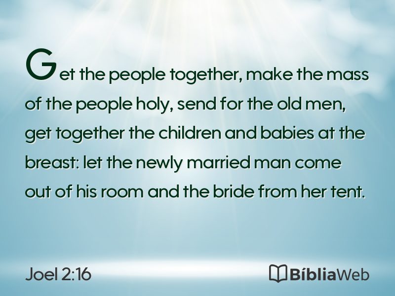 Joel 2:16 em imagem para compartilhar