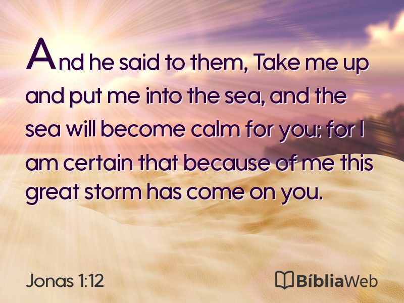 Jonas 1:12 em imagem para compartilhar