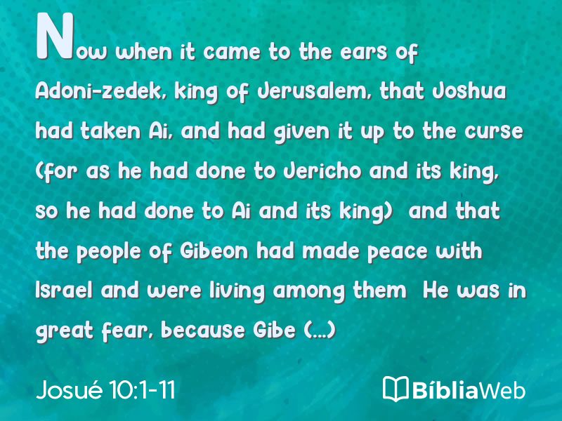 Josué 10:1-11 em imagem para compartilhar