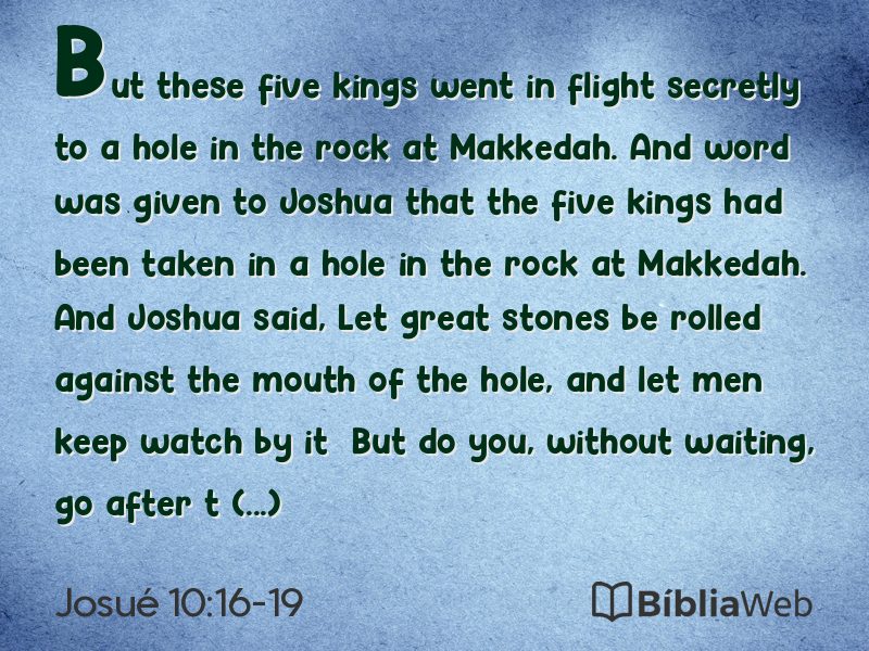 Josué 10:16-19 em imagem para compartilhar