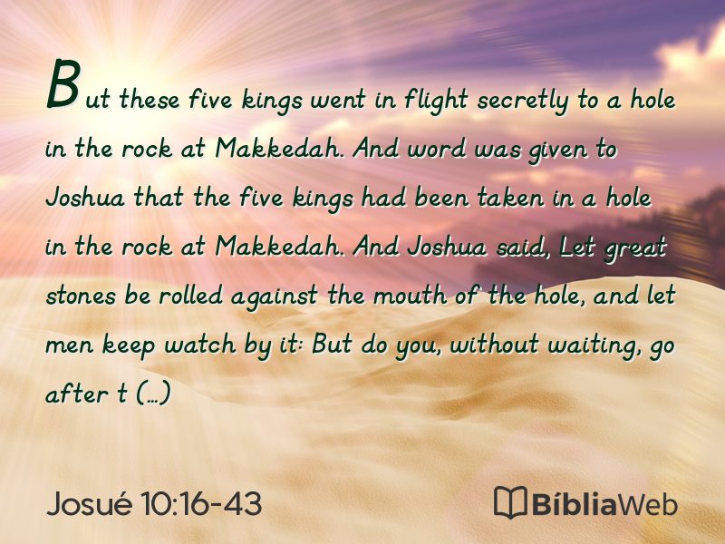 Josué 10:16-43 em imagem para compartilhar