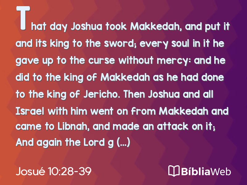 Josué 10:28-39 em imagem para compartilhar