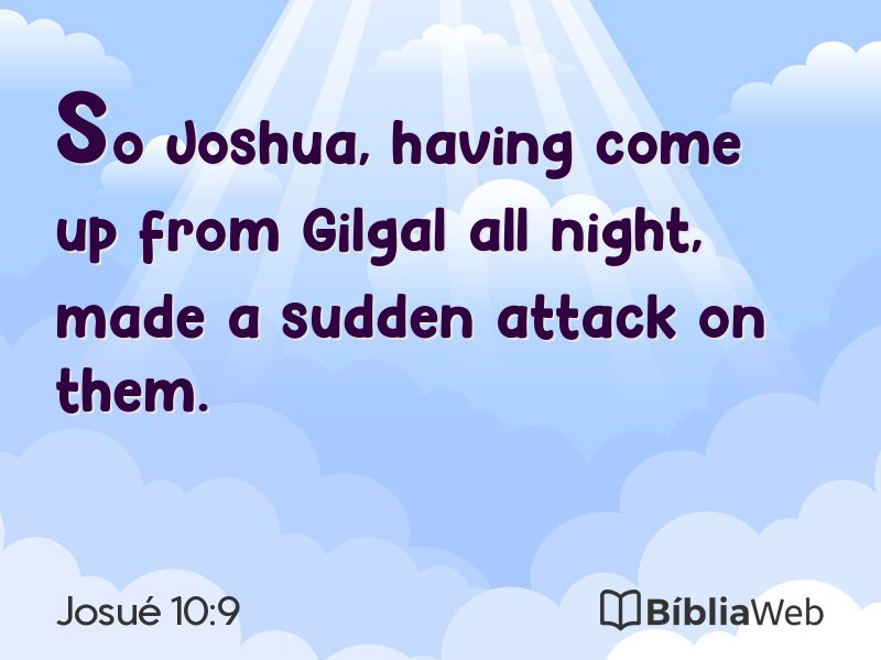 Josué 10:9 em imagem para compartilhar
