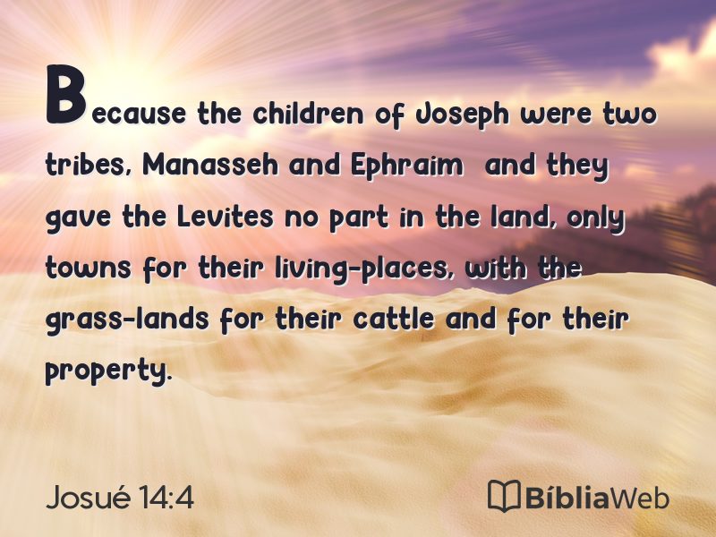 Josué 14:4 em imagem para compartilhar