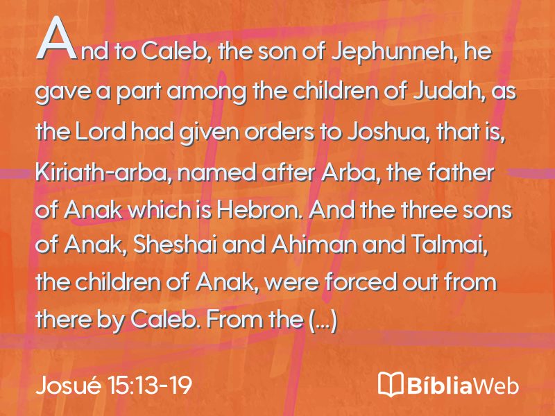 Josué 15:13-19 em imagem para compartilhar