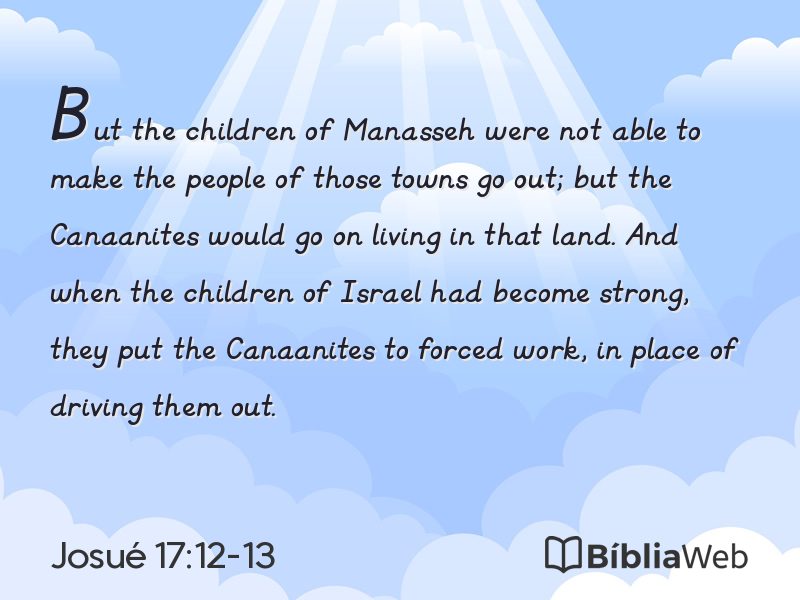 Josué 17:12-13 em imagem para compartilhar