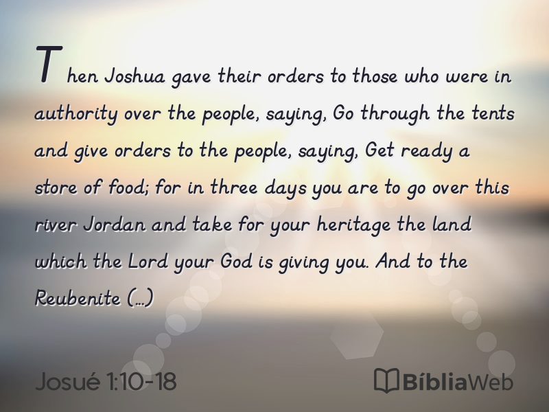 Josué 1:10-18 em imagem para compartilhar