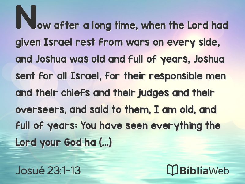 Josué 23:1-13 em imagem para compartilhar