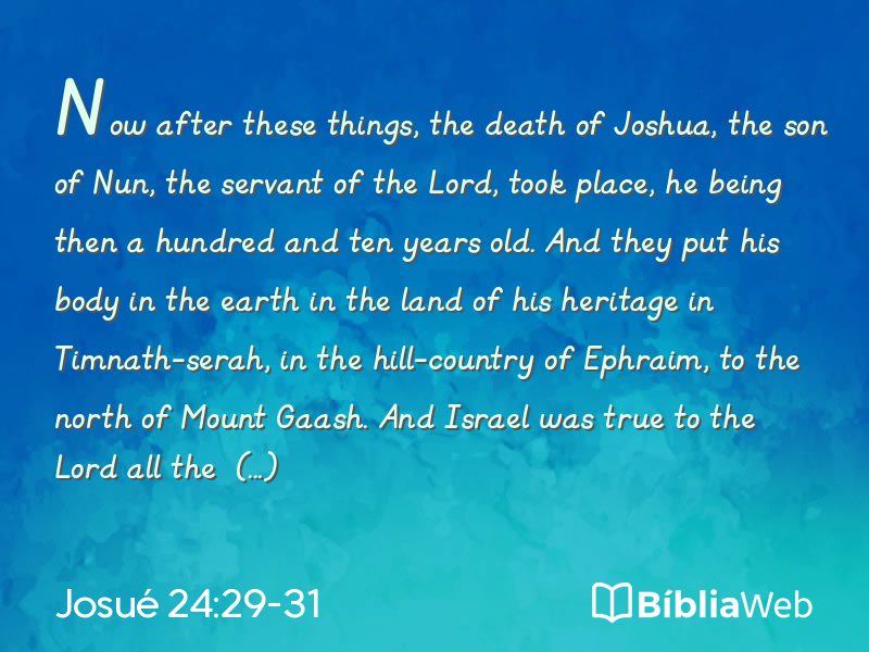 Josué 24:29-31 em imagem para compartilhar