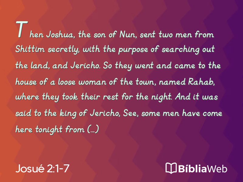 Josué 2:1-7 em imagem para compartilhar