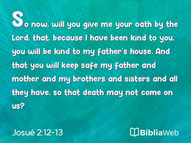 Josué 2:12-13 em imagem para compartilhar