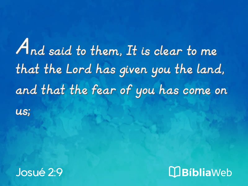 Josué 2:9 em imagem para compartilhar