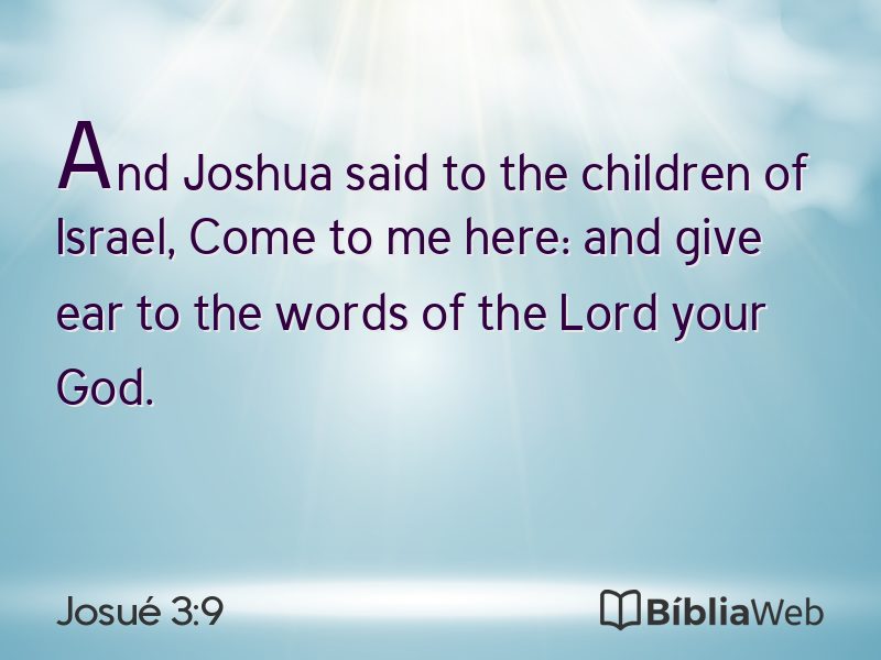 Josué 3:9 em imagem para compartilhar