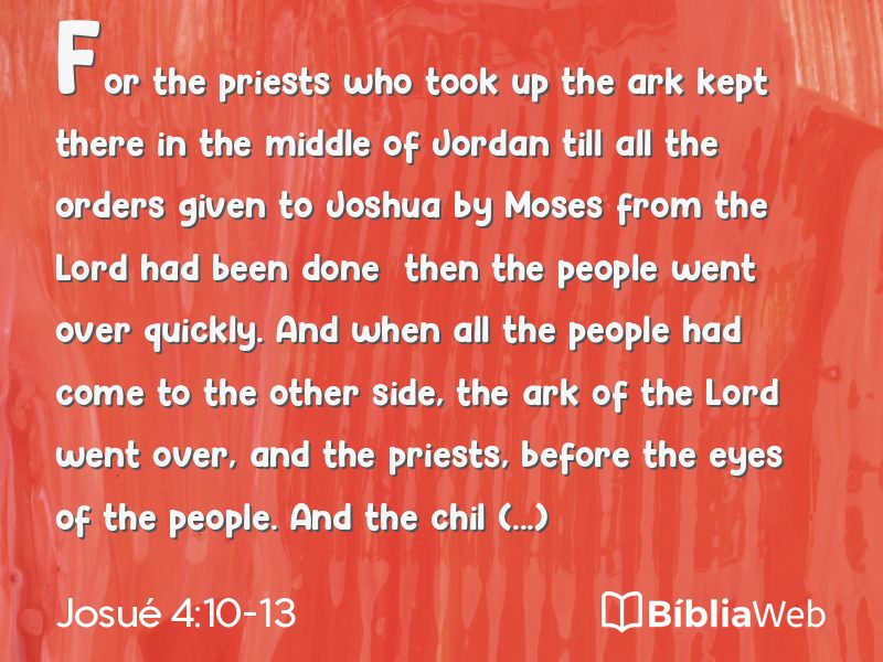 Josué 4:10-13 em imagem para compartilhar