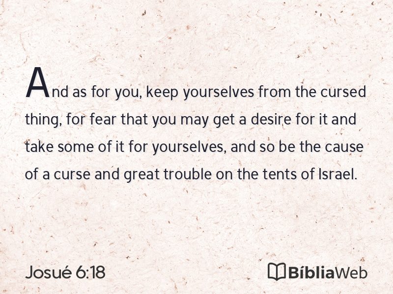 Josué 6:18 em imagem para compartilhar