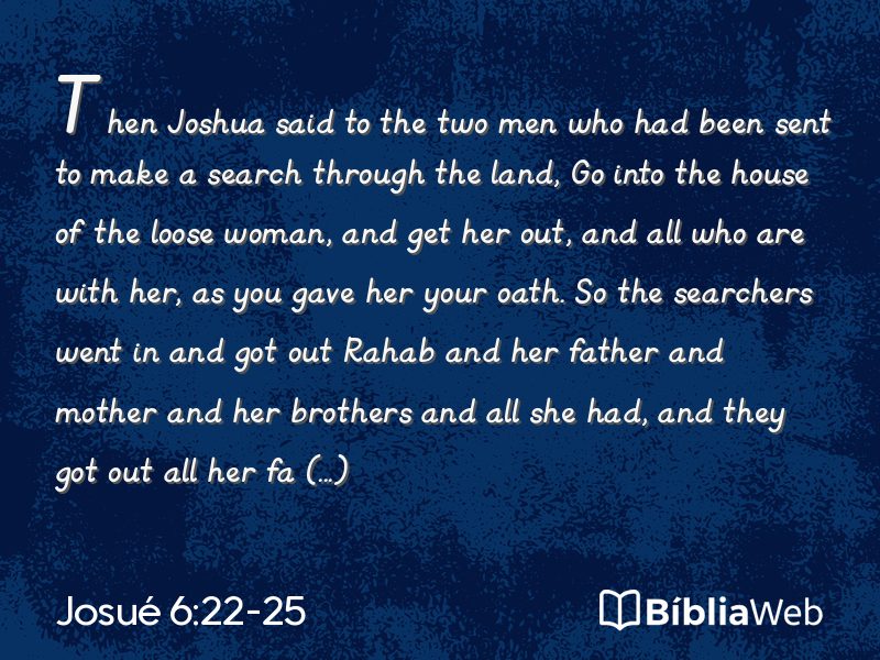 Josué 6:22-25 em imagem para compartilhar