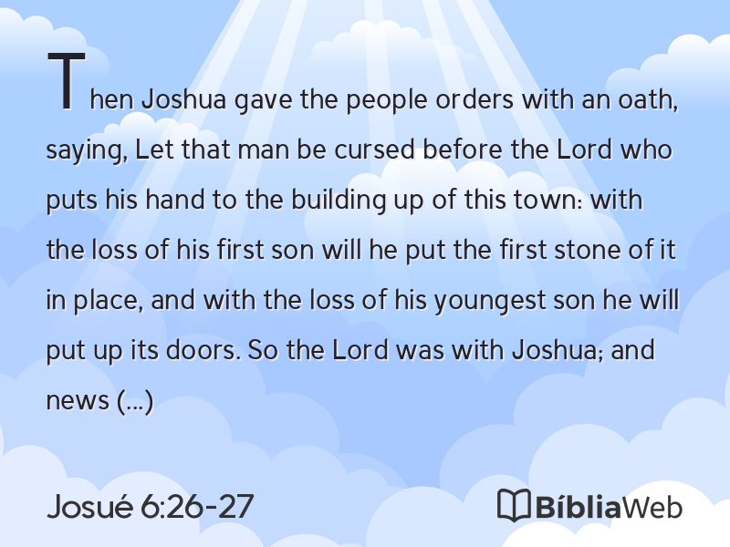 Josué 6:26-27 em imagem para compartilhar