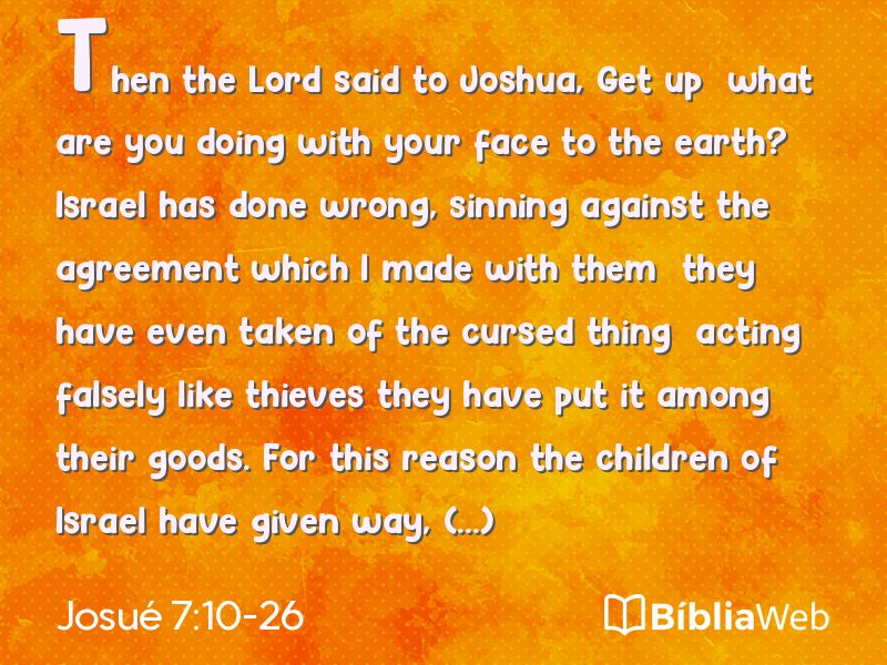 Josué 7:10-26 em imagem para compartilhar