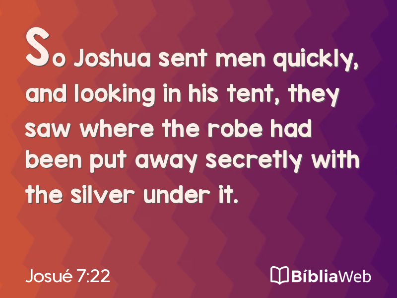 Josué 7:22 em imagem para compartilhar
