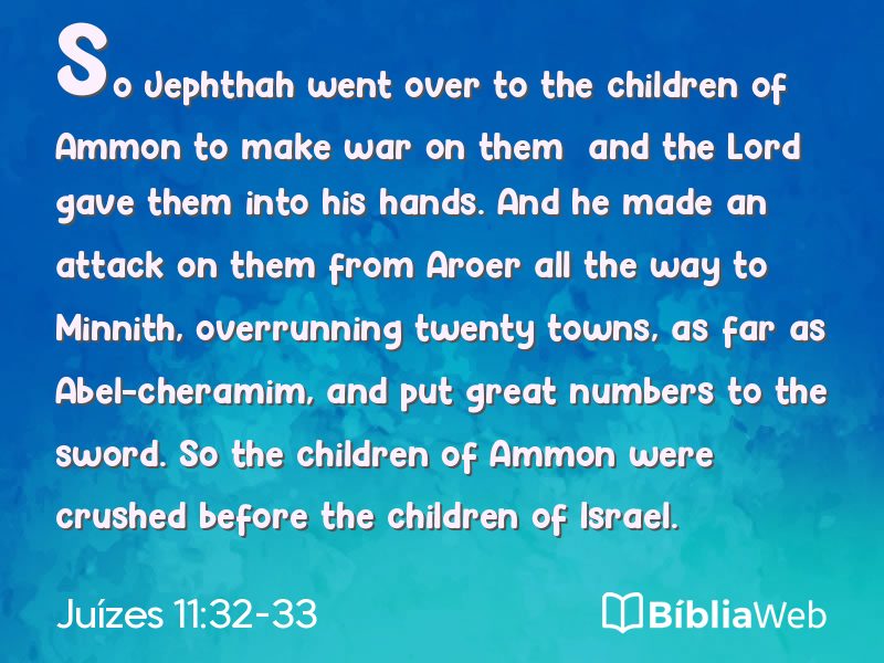 Juízes 11:32-33 em imagem para compartilhar