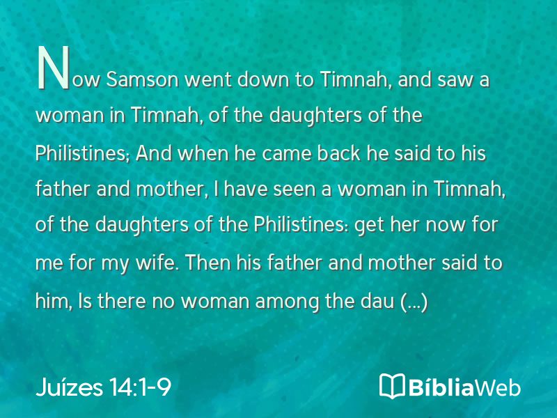 Juízes 14:1-9 em imagem para compartilhar