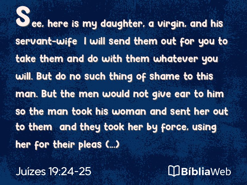 Juízes 19:24-25 em imagem para compartilhar