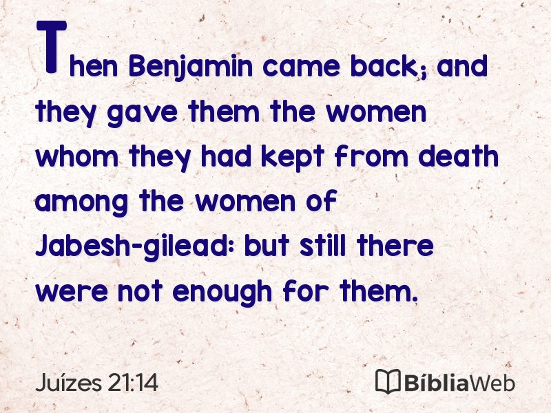Juízes 21:14 em imagem para compartilhar