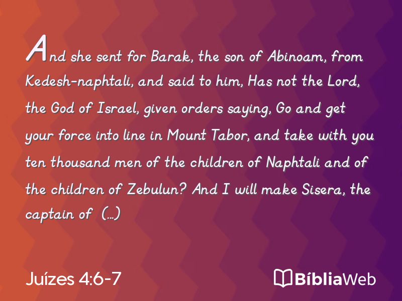 Juízes 4:6-7 em imagem para compartilhar