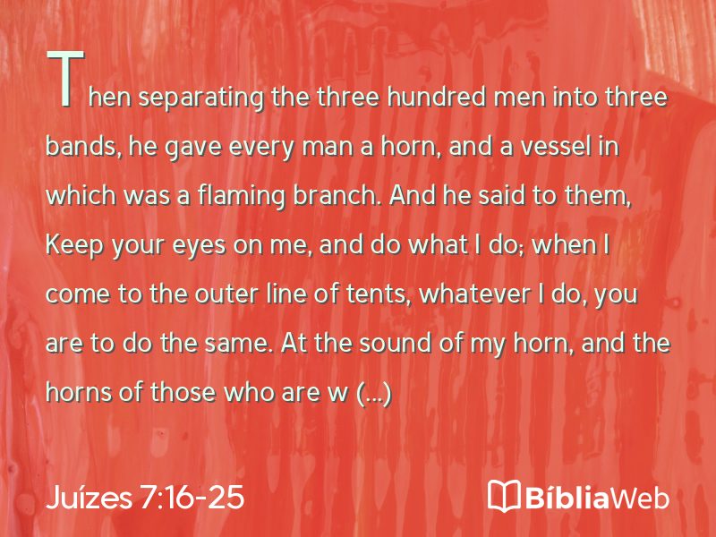 Juízes 7:16-25 em imagem para compartilhar