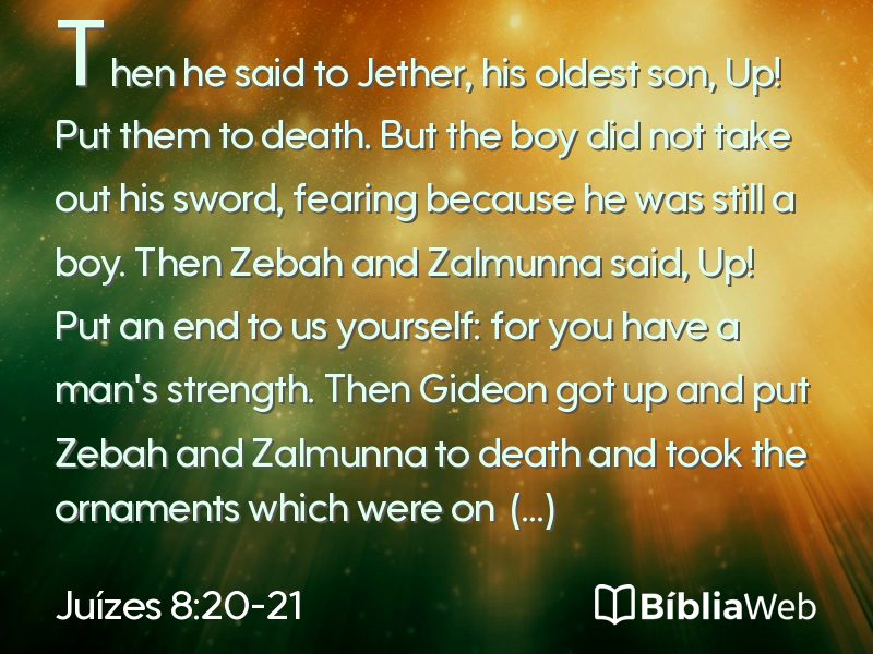 Juízes 8:20-21 em imagem para compartilhar