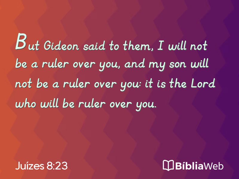 Juízes 8:23 em imagem para compartilhar