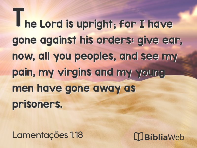 Lamentações 1:18 em imagem para compartilhar