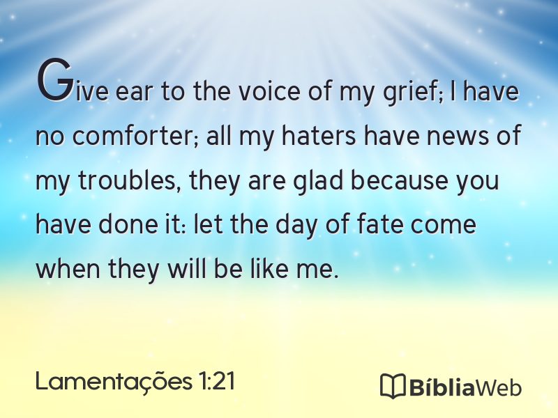 Lamentações 1:21 em imagem para compartilhar