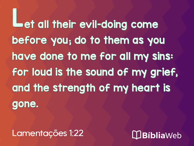 Lamentações 1:22 em imagem para compartilhar