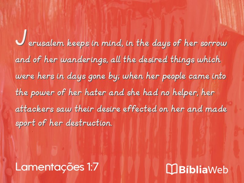 Lamentações 1:7 em imagem para compartilhar