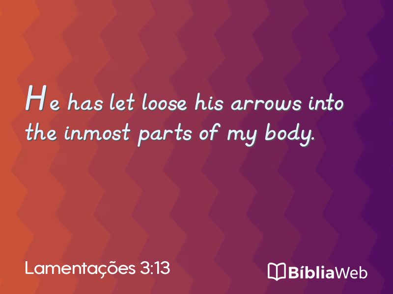 Lamentações 3:13 em imagem para compartilhar