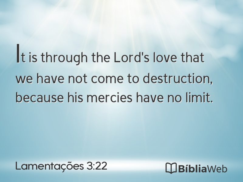 Lamentações 3:22 em imagem para compartilhar