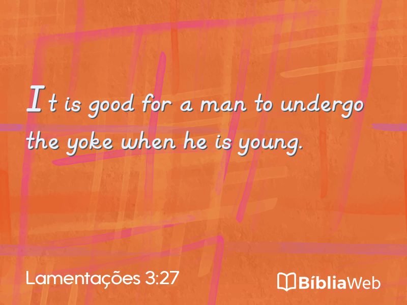 Lamentações 3:27 em imagem para compartilhar