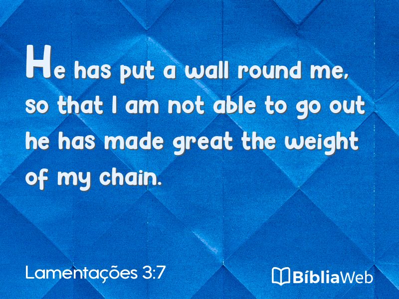 Lamentações 3:7 em imagem para compartilhar