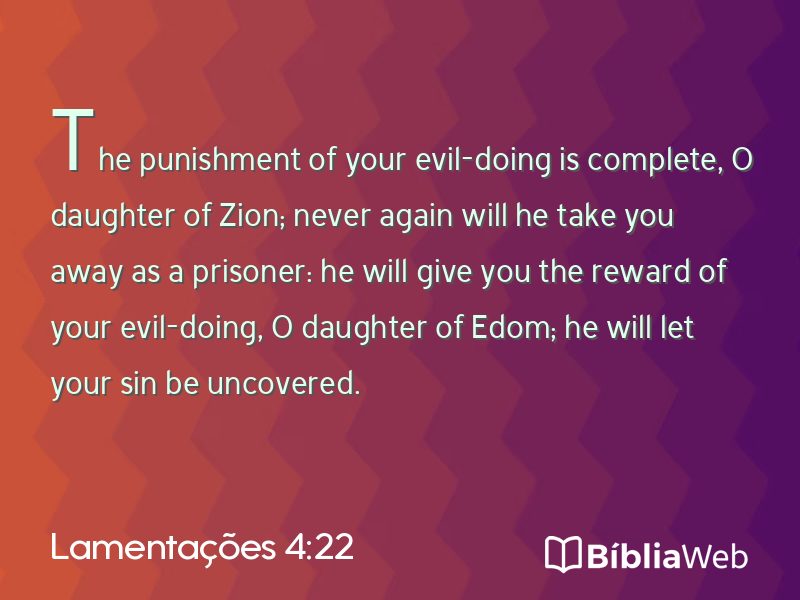 Lamentações 4:22 em imagem para compartilhar