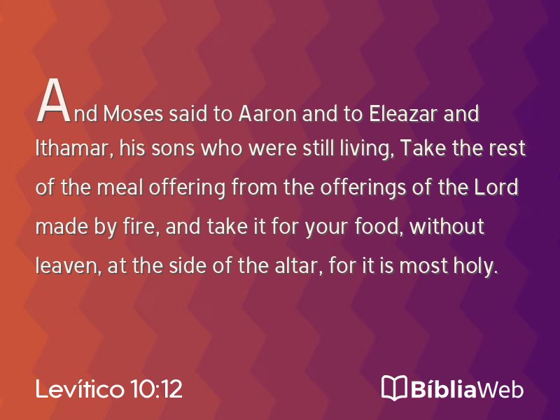 Levítico 10:12 em imagem para compartilhar