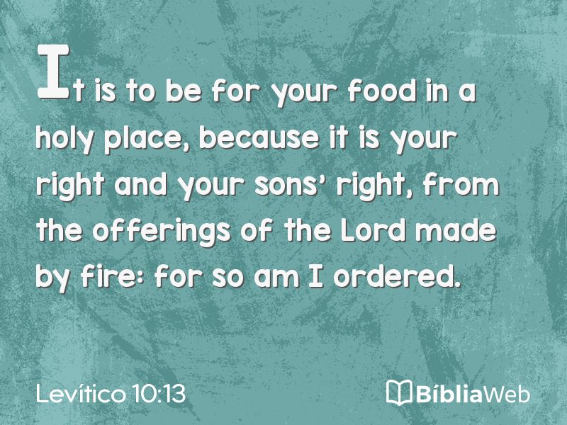 Levítico 10:13 em imagem para compartilhar