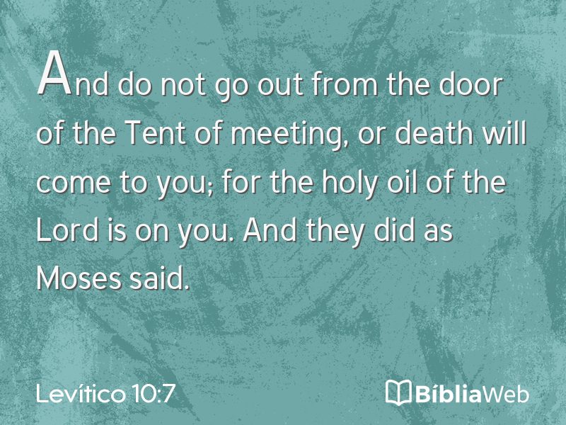 Levítico 10:7 em imagem para compartilhar