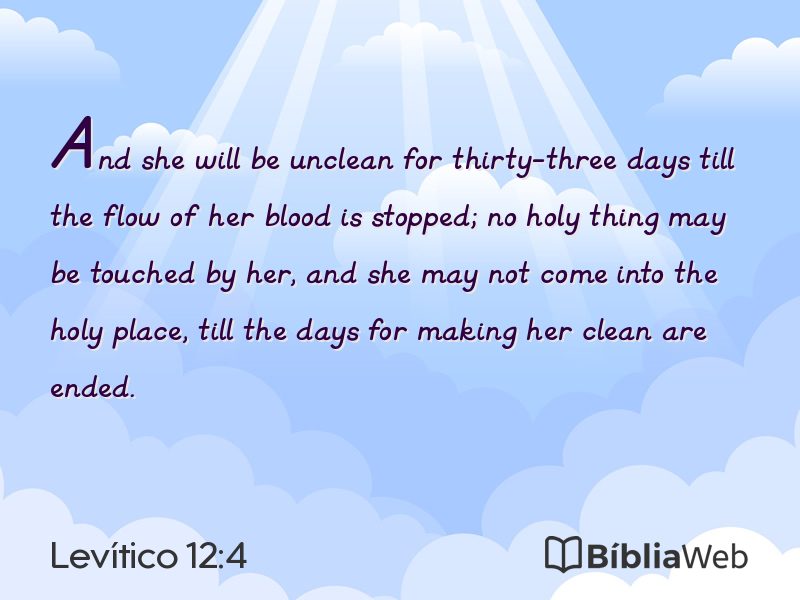 Levítico 12:4 em imagem para compartilhar