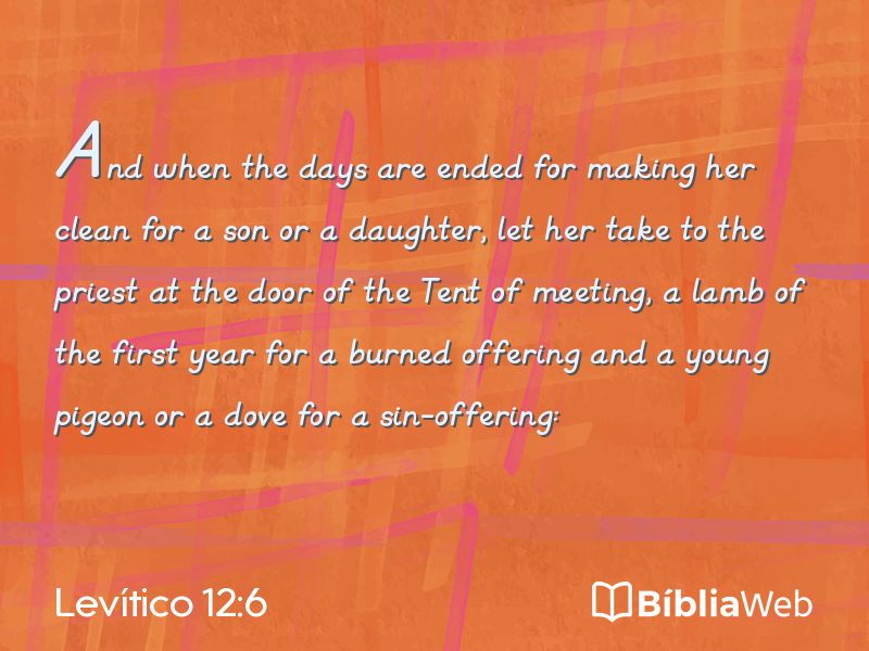 Levítico 12:6 em imagem para compartilhar