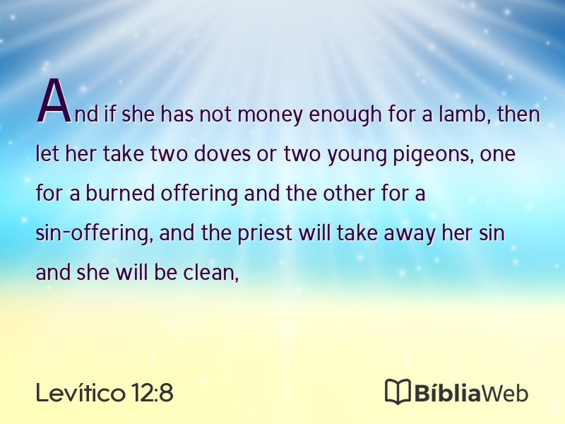 Levítico 12:8 em imagem para compartilhar