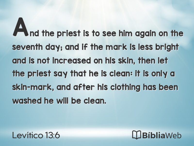 Levítico 13:6 em imagem para compartilhar