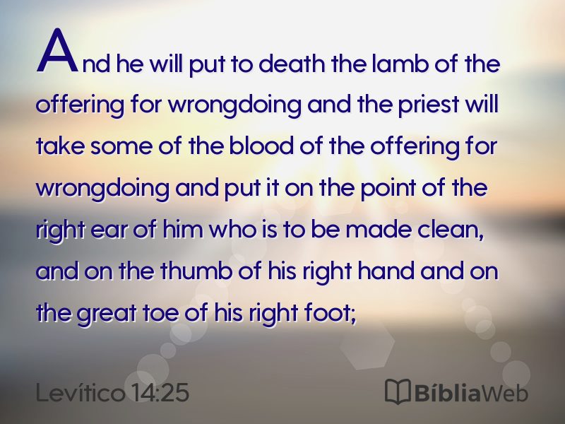 Levítico 14:25 em imagem para compartilhar