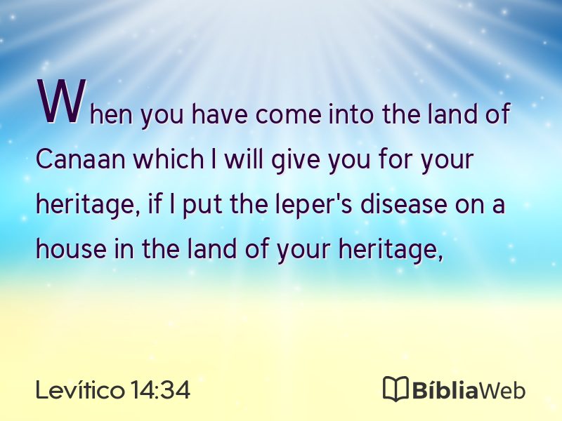Levítico 14:34 em imagem para compartilhar