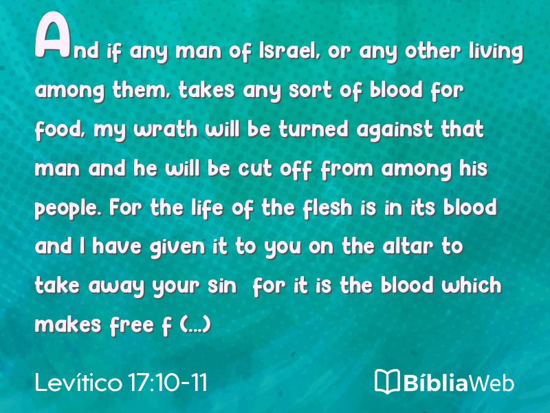 Levítico 17:10-11 em imagem para compartilhar